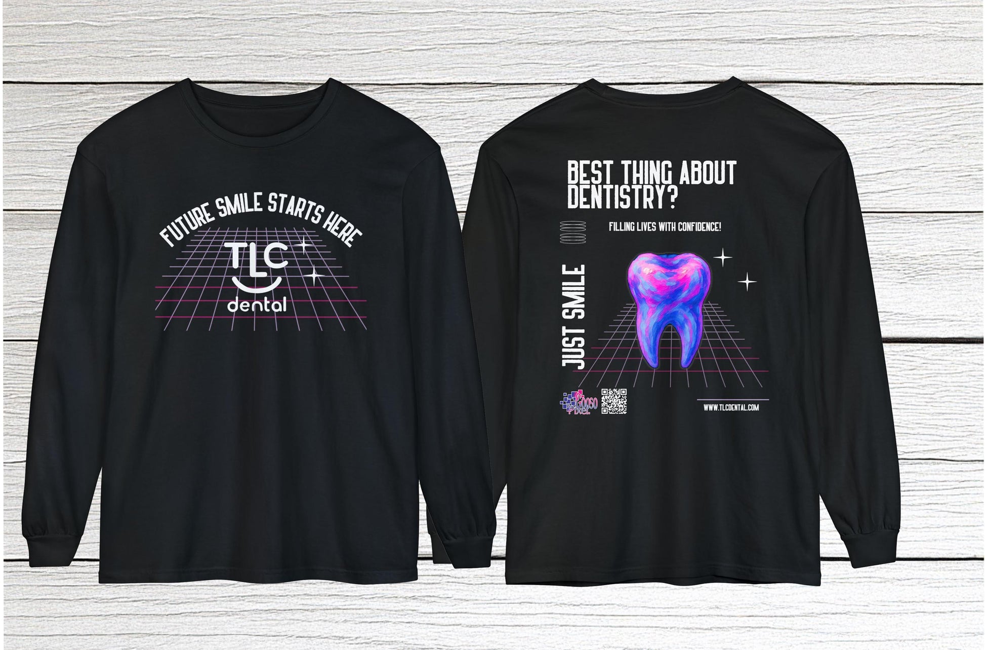 Dental Office Logo Customizable Long Sleeve Tee for Dental staff