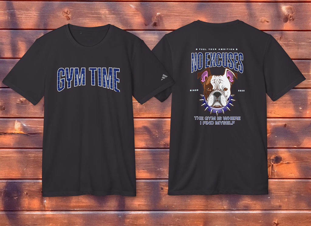 Adidas® Sport T-shirt Workout Shirt Gym Bulldog Motivational Art