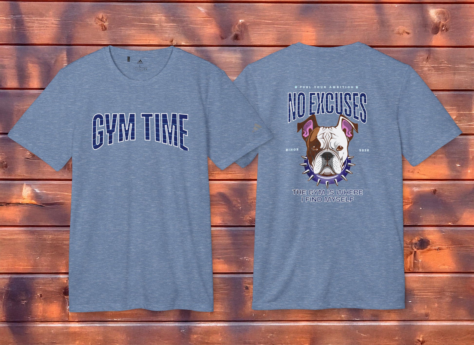 Adidas® Sport T-shirt Workout Shirt Gym Bulldog Motivational Art
