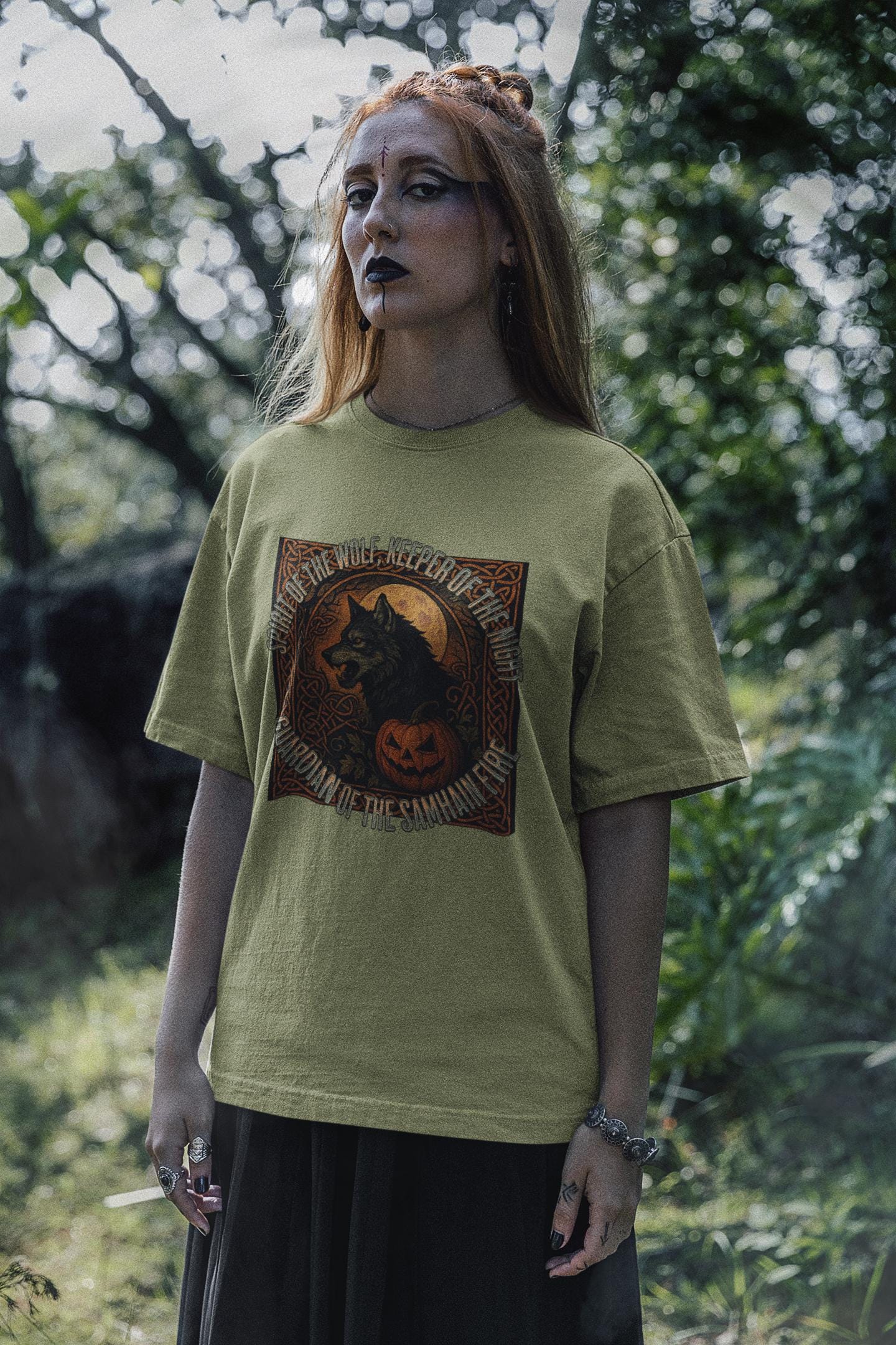 Wolf Howling at Moon Celtic Guardian of the Veil Shirt, Happy Halloween