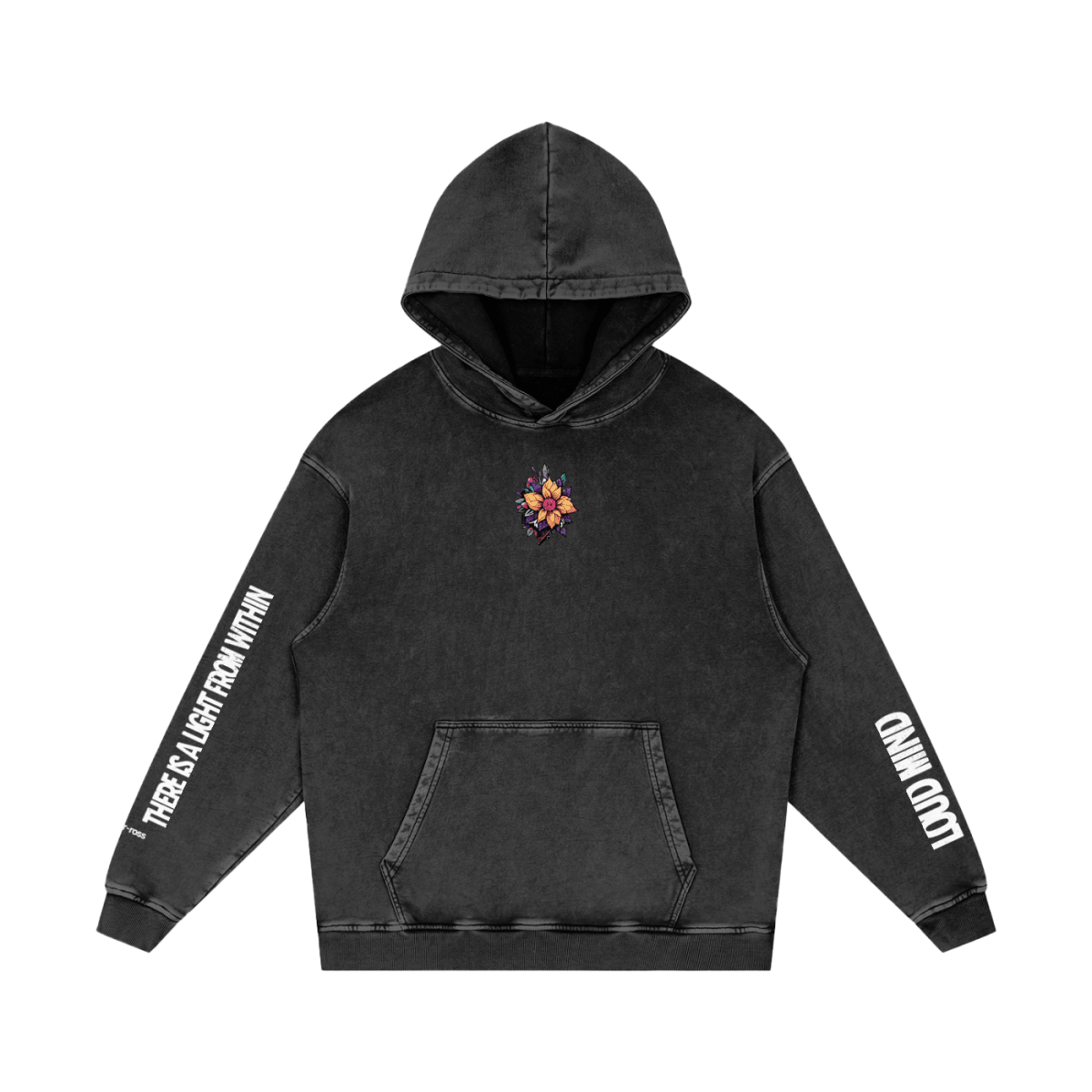 Loud Mind Snow Washed Loose Mental Health Awareness Hoodie - Gooso Pixel LLC