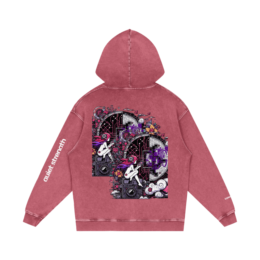 Loud Mind Snow Washed Loose Mental Health Awareness Hoodie - Gooso Pixel LLC