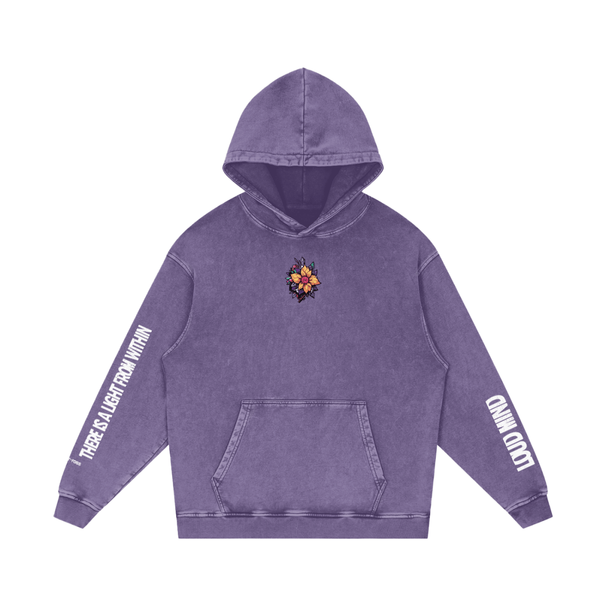 Loud Mind Snow Washed Loose Mental Health Awareness Hoodie - Gooso Pixel LLC