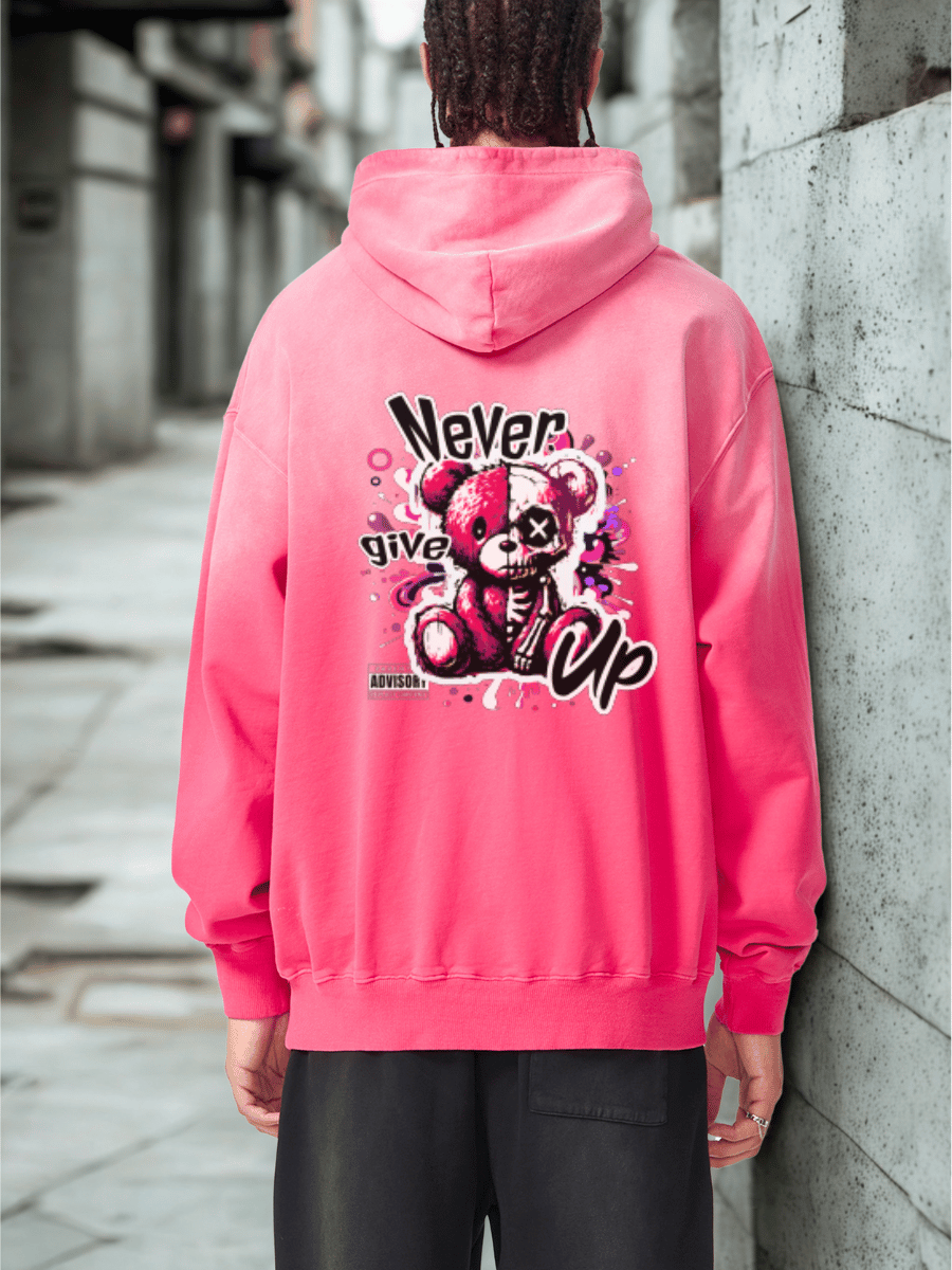 Oversized Fade Hoodie – Motivational Front & Graphic Back - Unisex - Gooso Pixel