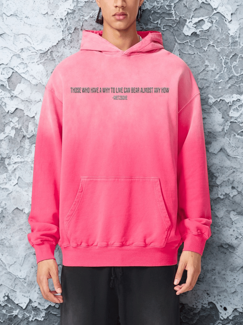 Oversized Fade Hoodie – Motivational Front & Graphic Back - Unisex - Gooso Pixel