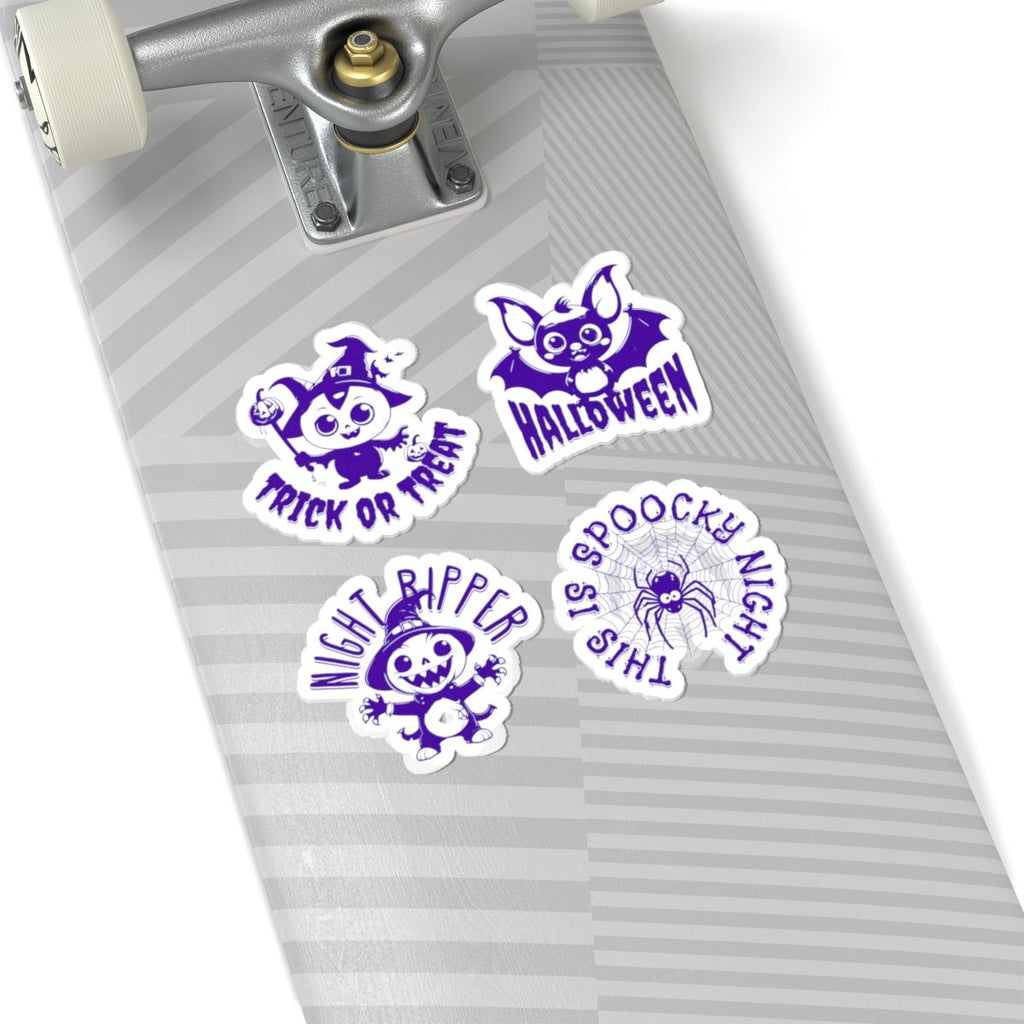 Purple Halloween Stickers - 4 Pack Text & Graphics Kiss - Cut Vinyl for Laptops - Gooso Pixel