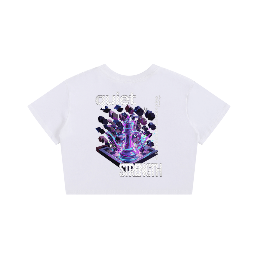 Quiet Strength Crop Top, Mental Health Awareness Chess Queen Women's Baby Tee Seamless T-Shirt - Gooso Pixel LLC