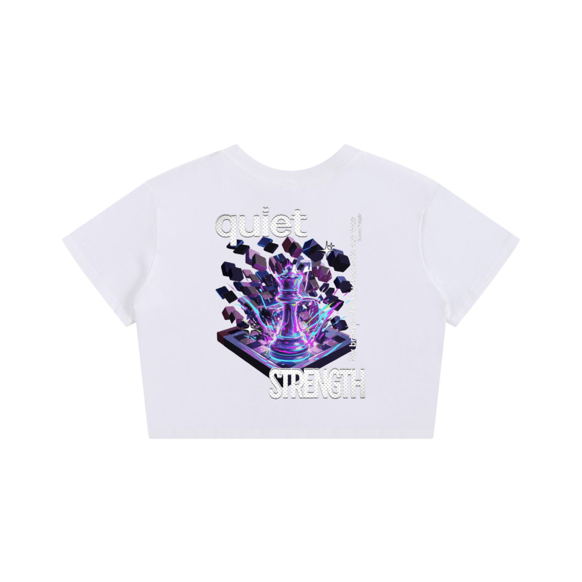 Quiet Strength Crop Top, Mental Health Awareness Chess Queen Women's Baby Tee Seamless T-Shirt - Gooso Pixel LLC