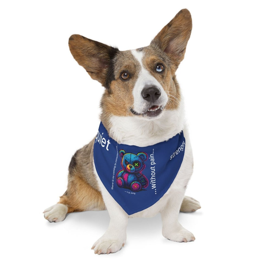 Quiet Strength Pet Bandana Collar - Mental Health Awareness Dog Accessory - Gooso Pixel LLC