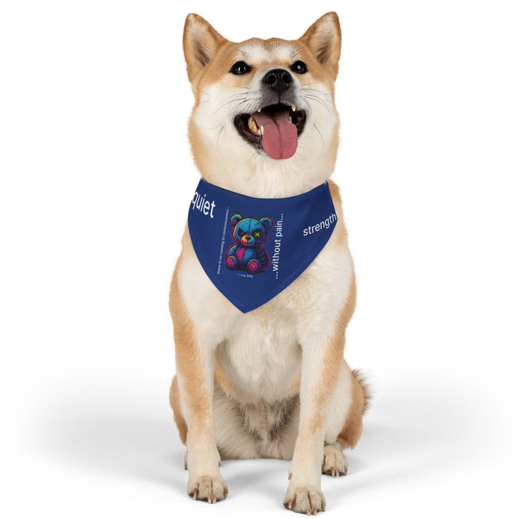 Quiet Strength Pet Bandana Collar - Mental Health Awareness Dog Accessory - Gooso Pixel LLC