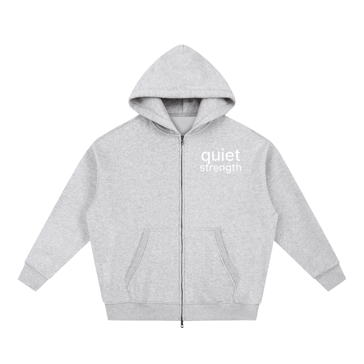 Quiet Strength Zip Hoodie - Mental Health Awareness Oversized Hoodie - Gooso Pixel LLC