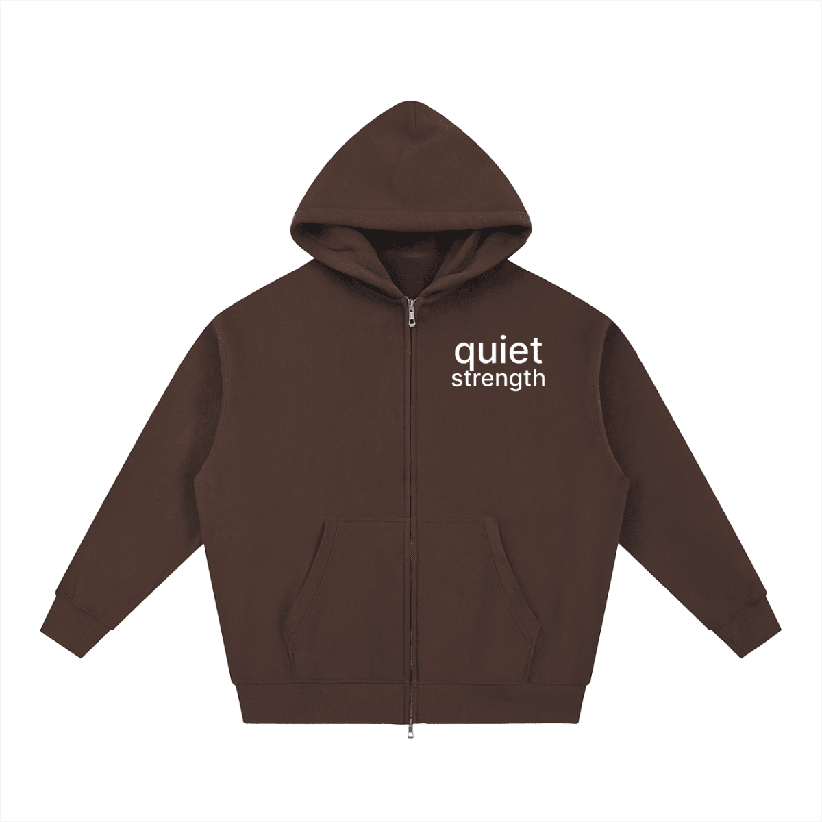 Quiet Strength Zip Hoodie - Mental Health Awareness Oversized Hoodie - Gooso Pixel LLC