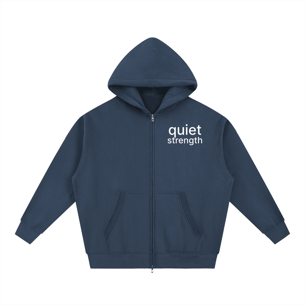 Quiet Strength Zip Hoodie - Mental Health Awareness Oversized Hoodie - Gooso Pixel LLC