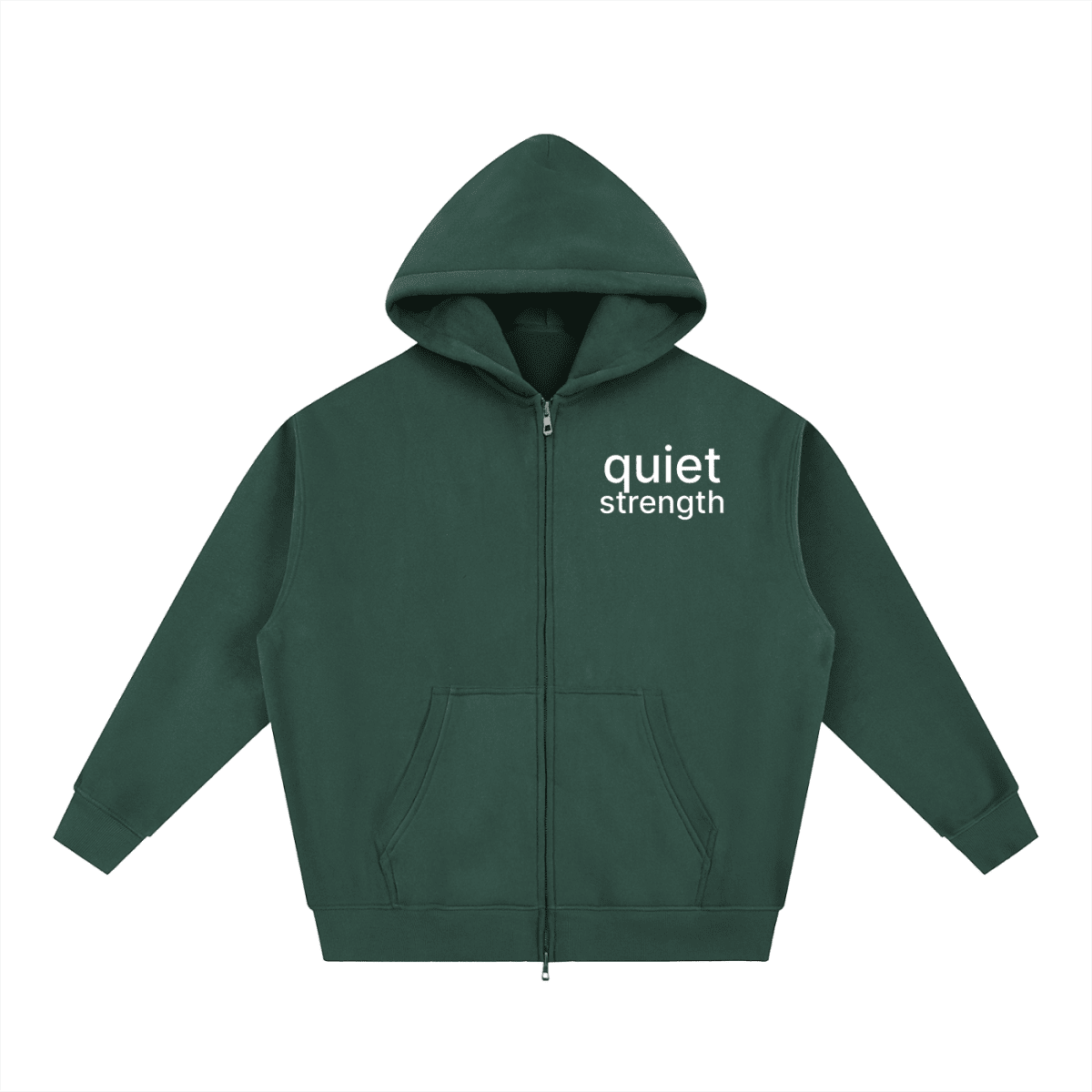 Quiet Strength Zip Hoodie - Mental Health Awareness Oversized Hoodie - Gooso Pixel LLC