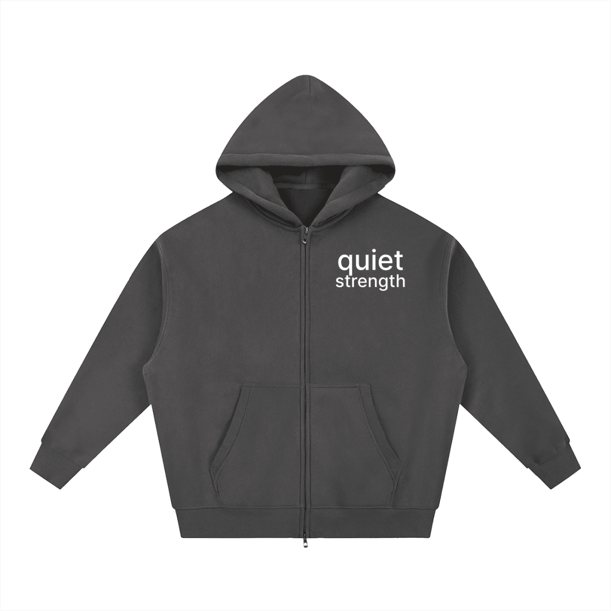 Quiet Strength Zip Hoodie - Mental Health Awareness Oversized Hoodie - Gooso Pixel LLC