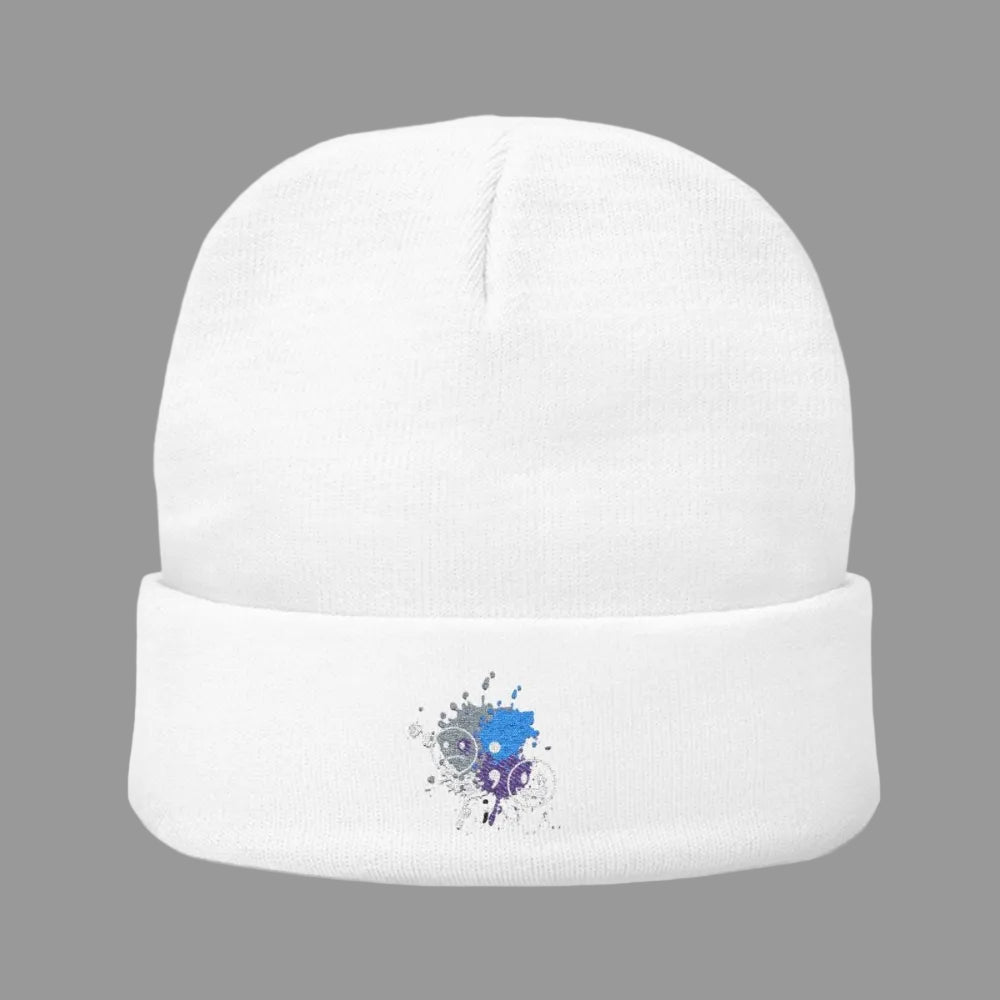Suicide Awareness Semicolon Embroidered Knit Beanie - Gooso Pixel