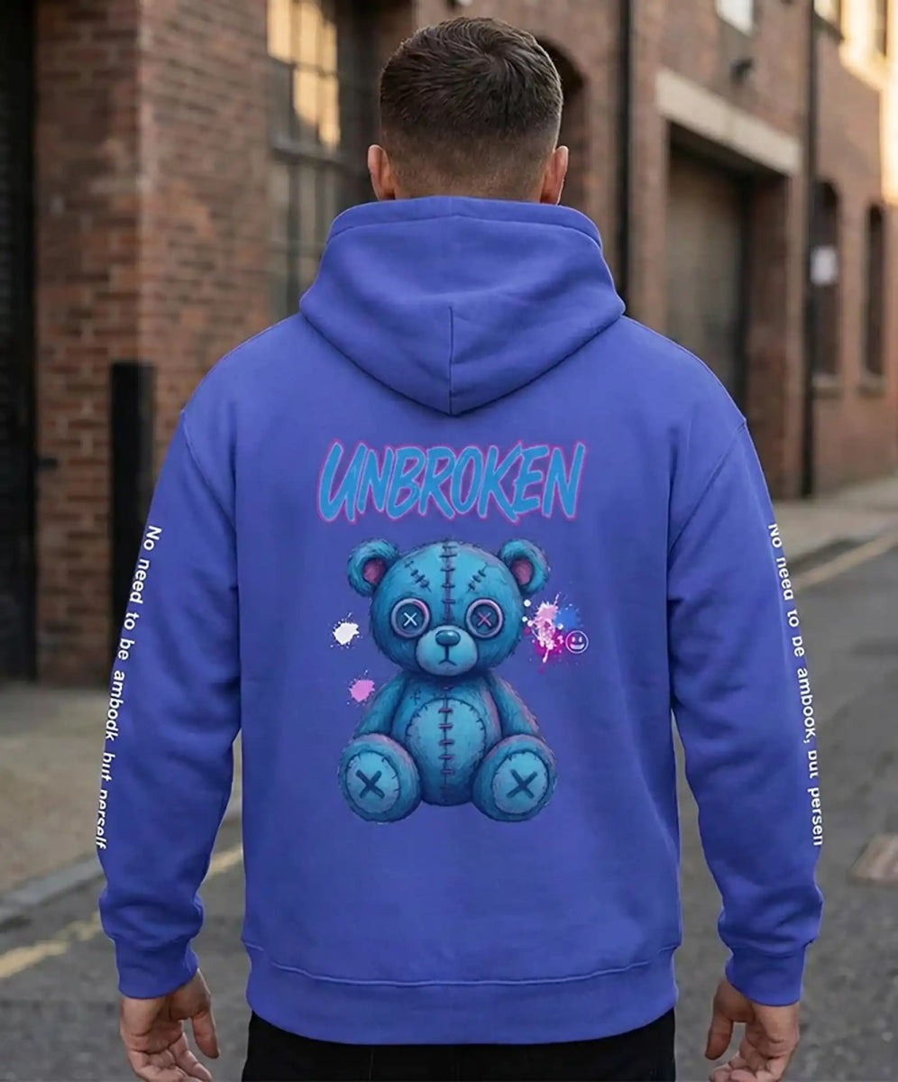 UNBROKEN Blue Teddy Sweater – Cozy, Oversized & Unapologetically You - Gooso Pixel