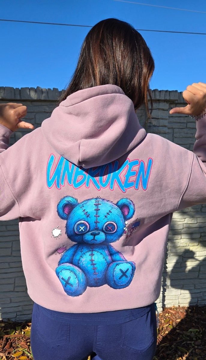 UNBROKEN Blue Teddy Sweater – Cozy, Oversized & Unapologetically You - Gooso Pixel LLC