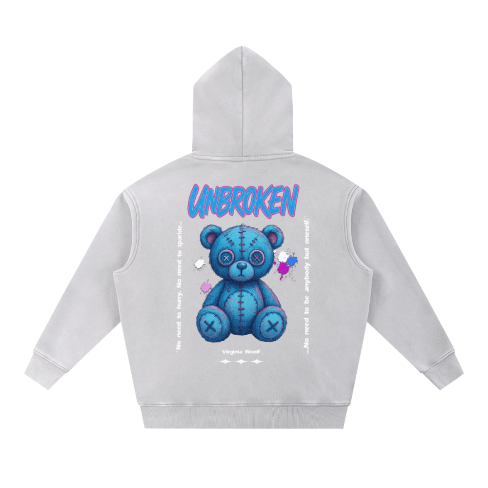 UNBROKEN Blue Teddy Sweater – Oversized Hoodie with Meaning - Gooso Pixel
