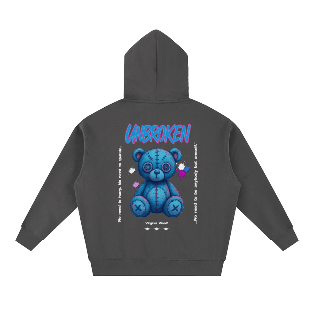 UNBROKEN Blue Teddy Zip - Up Hoodie– Virginia Woolf Edition - Gooso Pixel LLC