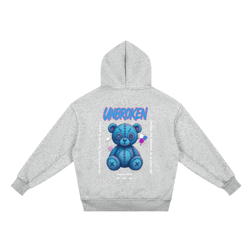UNBROKEN Oversized Blue Teddy Hoodie – Authentic & Cozy Street Style Kid Teen - Gooso Pixel
