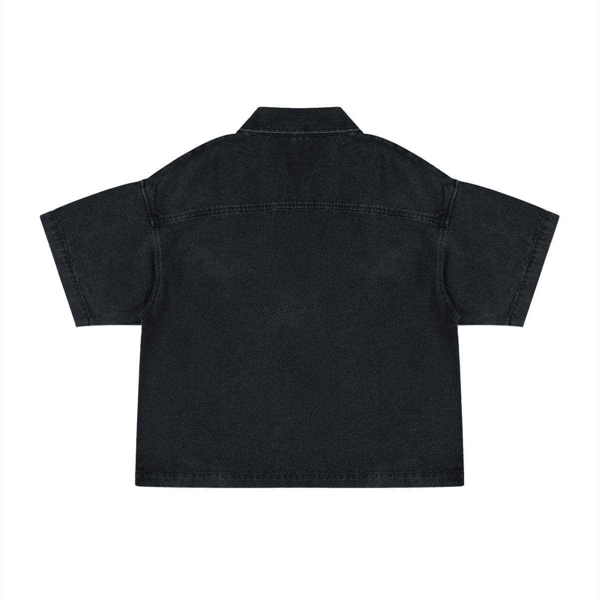 Unisex Vintage Wash Boxy Quarter - Zip Denim Shirt - Gooso Pixel LLC