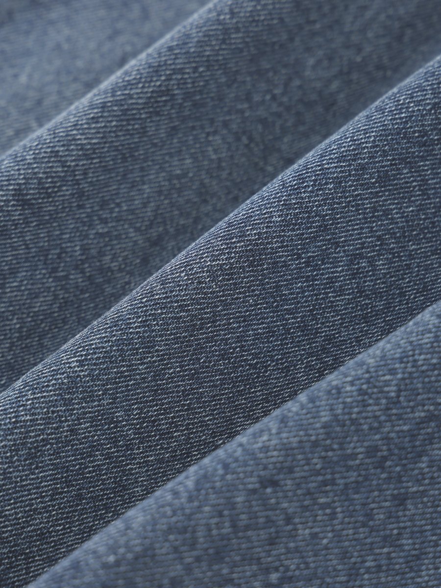Unisex Vintage Wash Boxy Quarter - Zip Denim Shirt - Gooso Pixel LLC