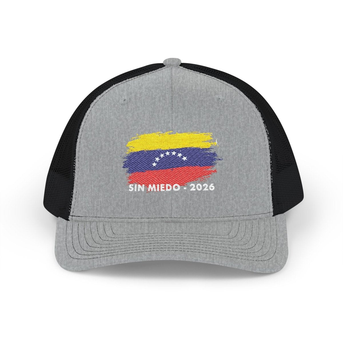 Venezuelan 'SIN MIEDO - 2026' Embroidered Snapback Trucker Cap - Gooso Pixel LLC
