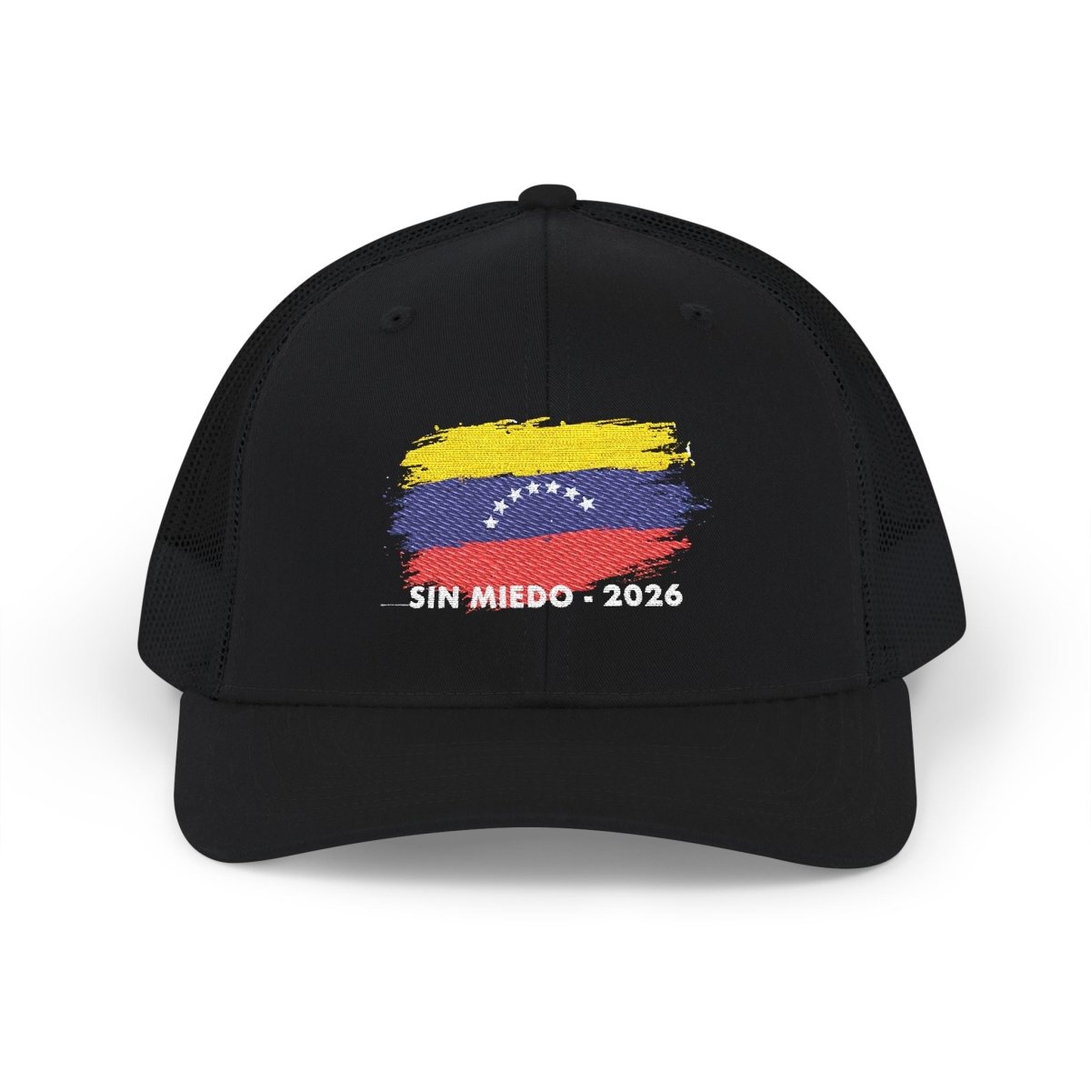 Venezuelan 'SIN MIEDO - 2026' Embroidered Snapback Trucker Cap - Gooso Pixel LLC