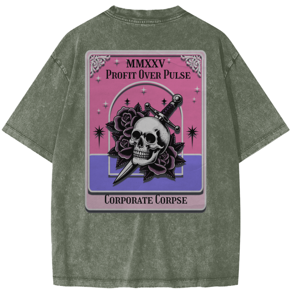 Vintage Wash “MMXXV Corporate Corpse” Unisex Heavyweight T-Shirt – Streetwear - Gooso Pixel