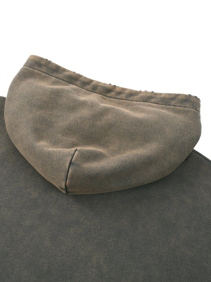 Vintage Washed Frayed - Hem Hoodie - Gooso Pixel LLC