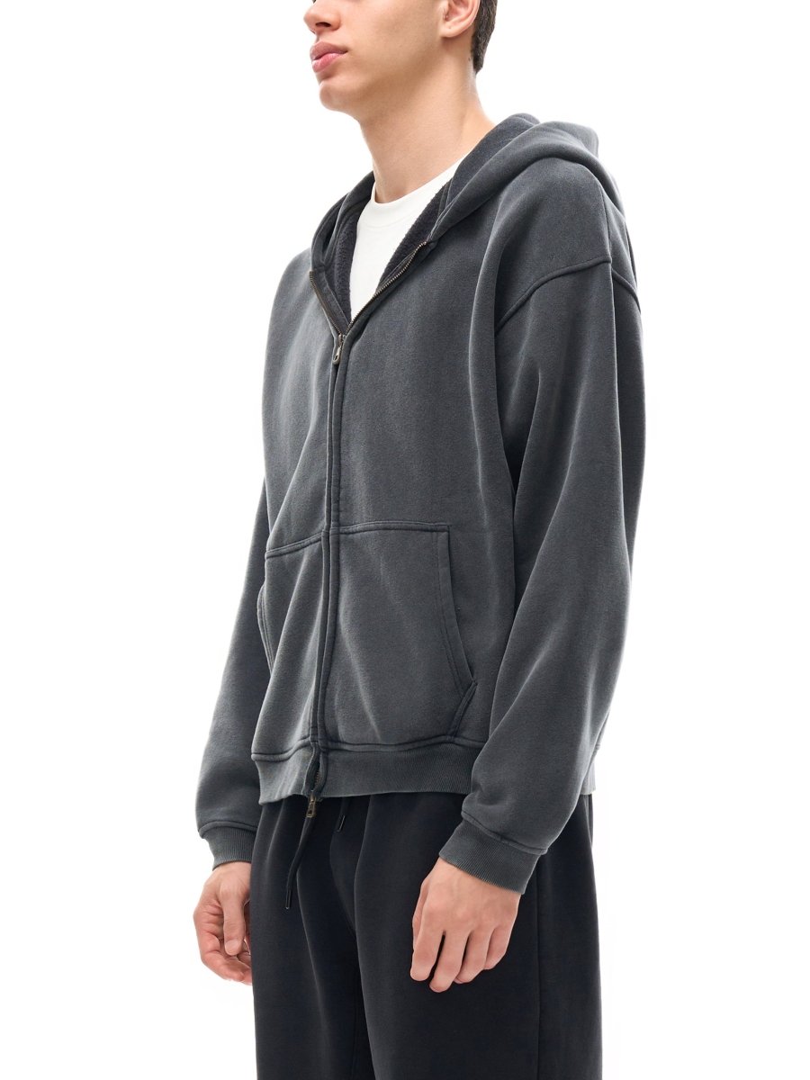 Zip - Through Boxy Fleece Hoodie - Gooso Pixel LLC