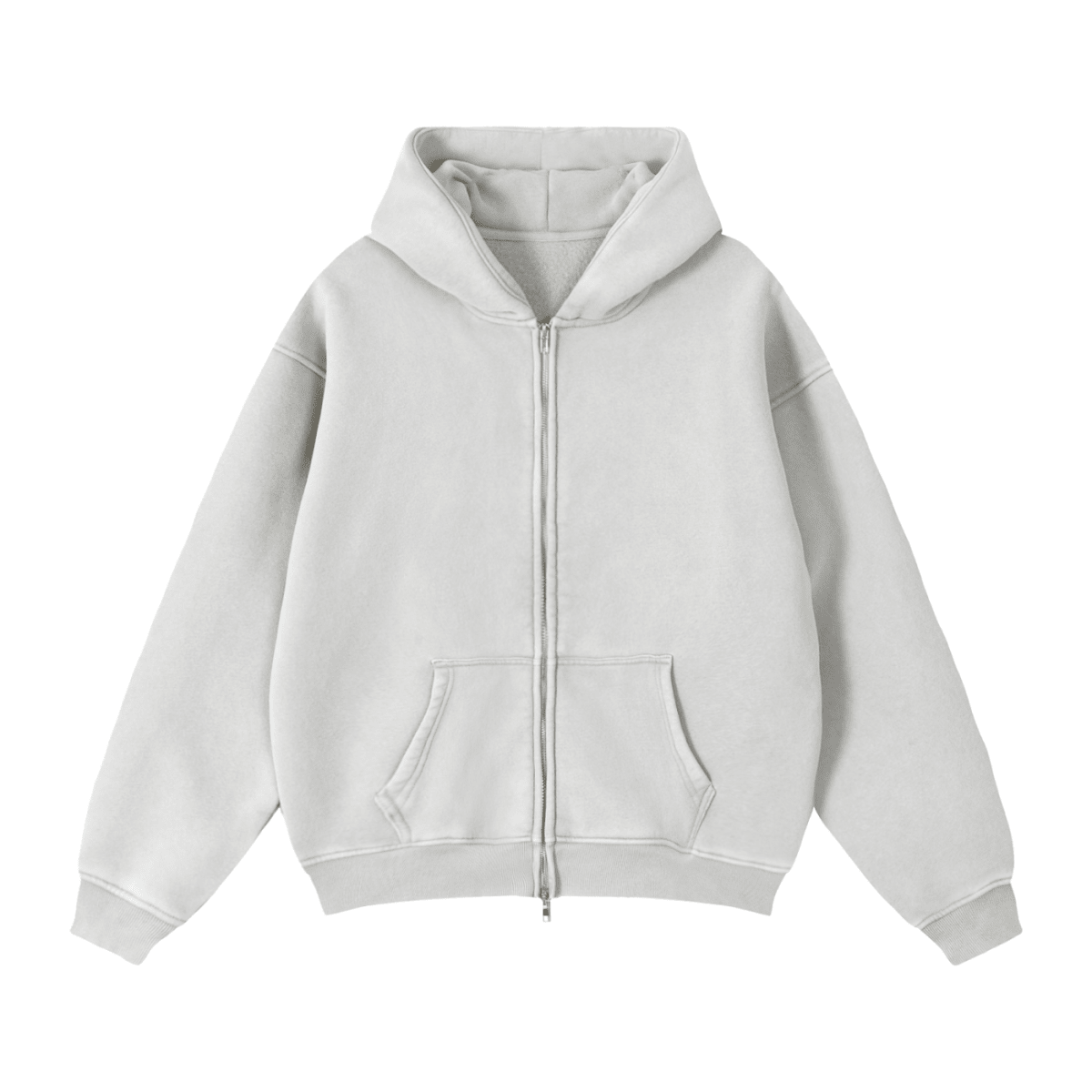 Zip - Through Boxy Fleece Hoodie - Gooso Pixel LLC