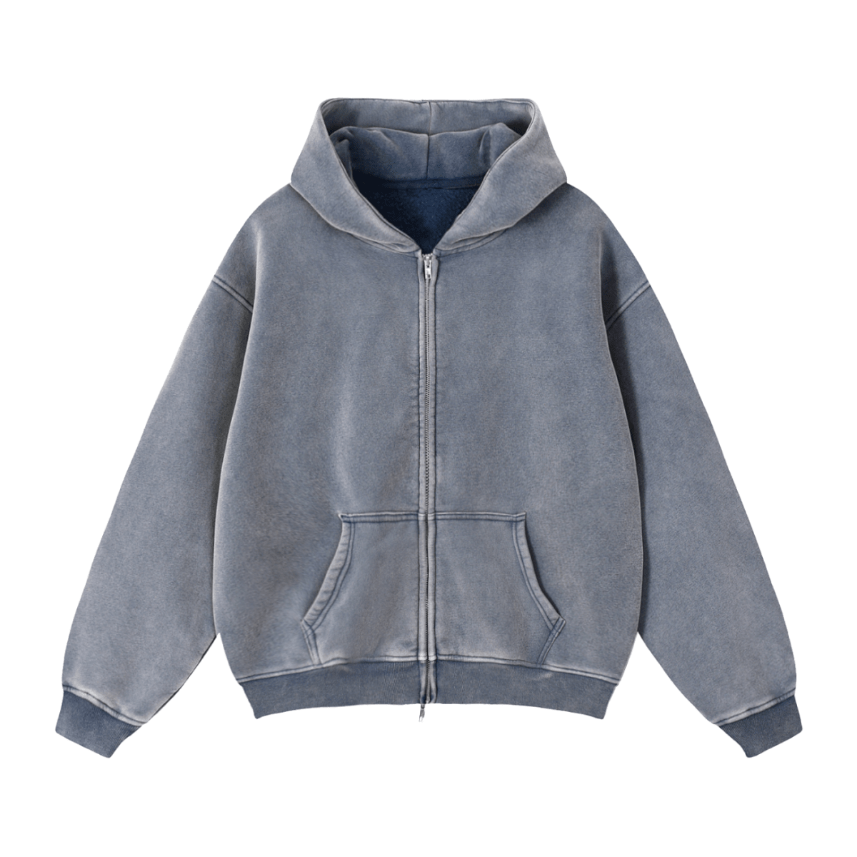 Zip - Through Boxy Fleece Hoodie - Gooso Pixel LLC