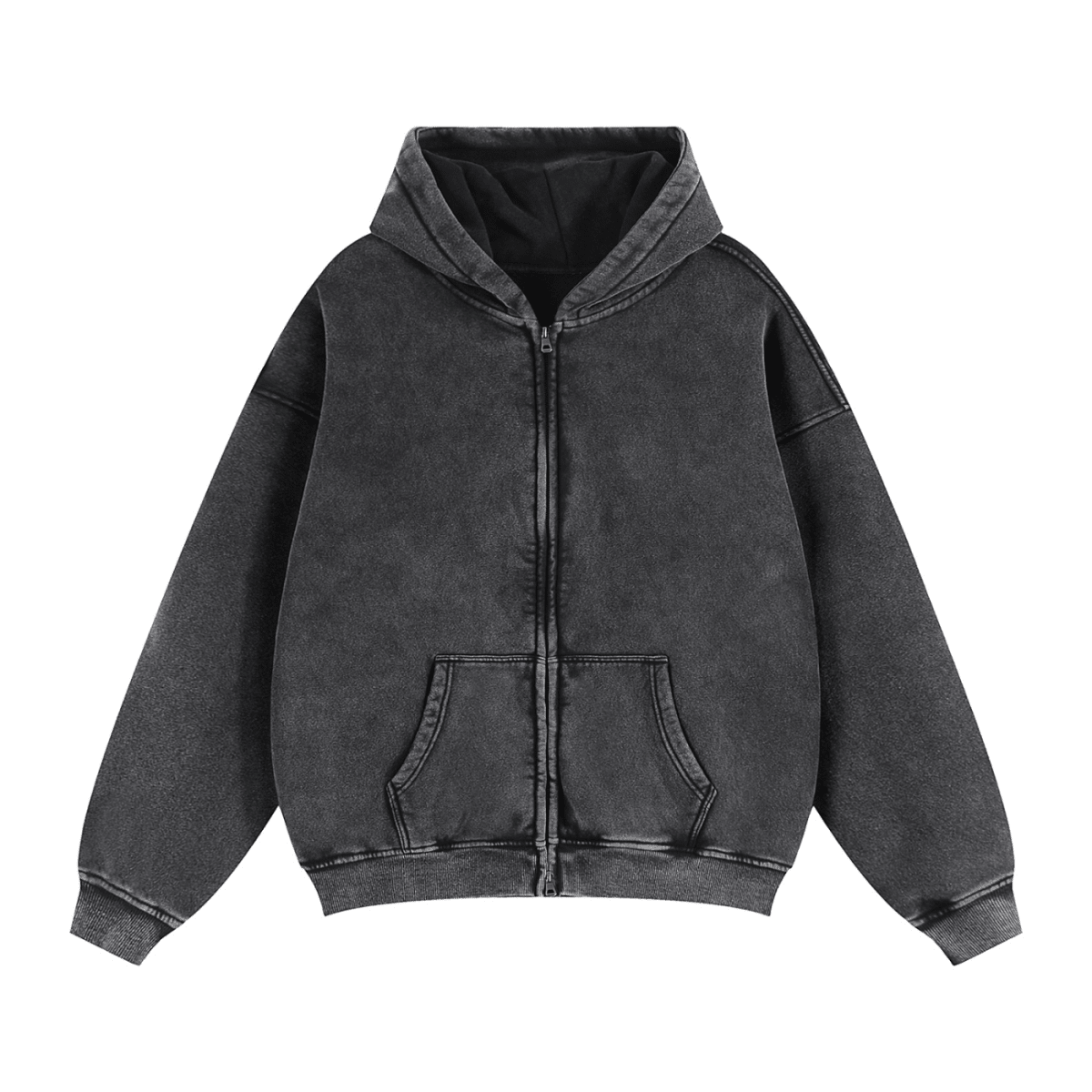 Zip - Through Boxy Fleece Hoodie - Gooso Pixel LLC